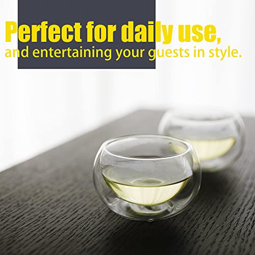 PunPun Double Wall Borosilicate Glass Tea Cups Set