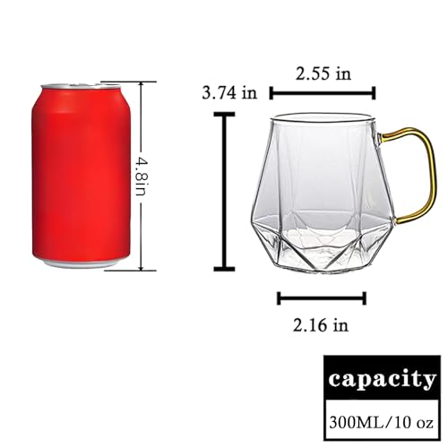 Clear Glass Espresso Cups Set of 2