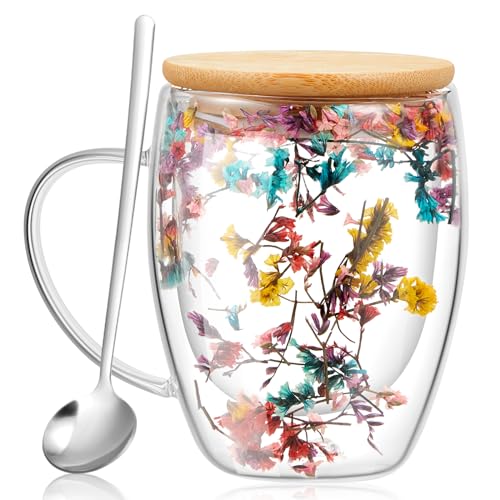 Eternal Flower Double Wall Glass Coffee Mug