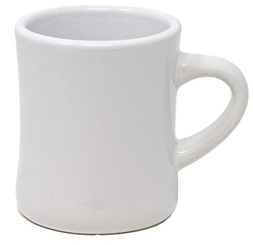 Funny Guy Mugs Classic Retro Diner Coffee Mug - Heavy Duty 10 Oz Stoneware Cup with Easy Grip Handle - Ideal for Hot and Cold Beverages (White, 10 Ounce)