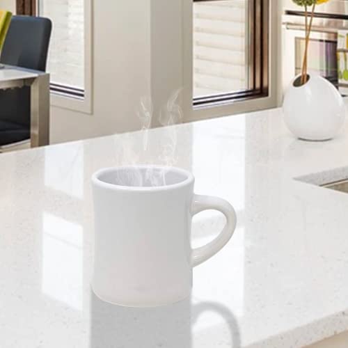 Funny Guy Mugs Classic Retro Diner Coffee Mug - Heavy Duty 10 Oz Stoneware Cup with Easy Grip Handle - Ideal for Hot and Cold Beverages (White, 10 Ounce)