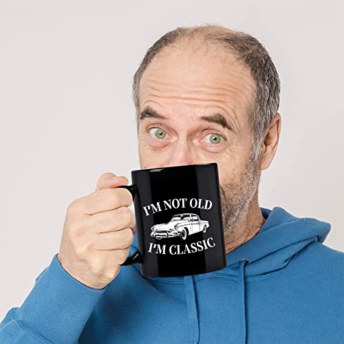 Maustic Birthday Gifts for Men, I'm Not Old I'm Classic Funny Coffee Mug, Dad Birthday Gift, Funny Gifts for Men Car Lovers, Fathers Day Christmas Gifts for Men, Dad, Grandpa, Uncle, Husband, 11 Oz