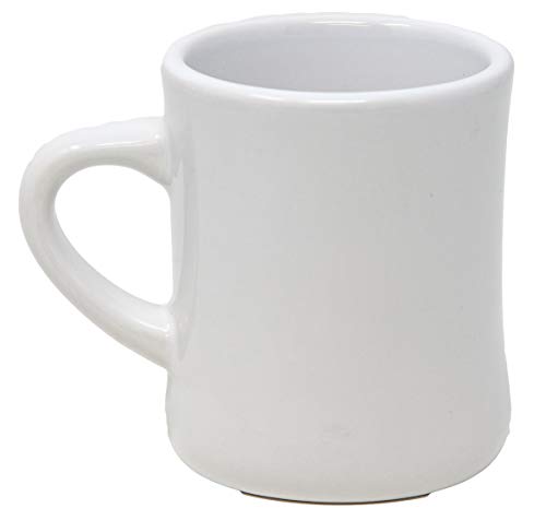 Funny Guy Mugs Classic Retro Diner Coffee Mug - Heavy Duty 10 Oz Stoneware Cup with Easy Grip Handle - Ideal for Hot and Cold Beverages (White, 10 Ounce)