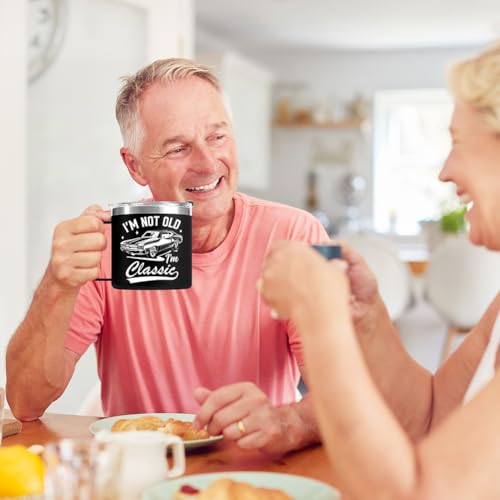 QTDS Fathers Day Gift for Older Dad Grandpa Gifts, Old Man Gifts - Birthday Gifts for Dad Grandpa Elderly Men Gift Ideas, Retirement Gifts for Men, I'm Not Old I'm Classic Mug Cup 14 Oz (Black)
