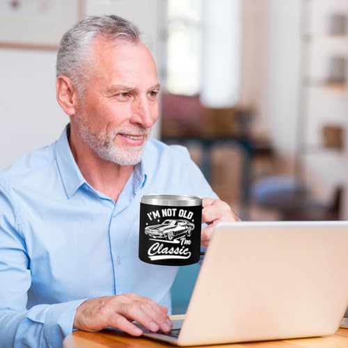 QTDS Fathers Day Gift for Older Dad Grandpa Gifts, Old Man Gifts - Birthday Gifts for Dad Grandpa Elderly Men Gift Ideas, Retirement Gifts for Men, I'm Not Old I'm Classic Mug Cup 14 Oz (Black)