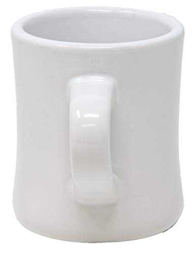 Funny Guy Mugs Classic Retro Diner Coffee Mug - Heavy Duty 10 Oz Stoneware Cup with Easy Grip Handle - Ideal for Hot and Cold Beverages (White, 10 Ounce)