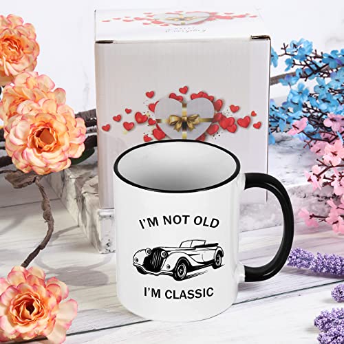 Retirement Gift for Men Grandpa Grandfather Dad, I'm Not Old I'm Classic Mug, Funny Birthday Retirement Gifts 11 Oz White with Black Handle