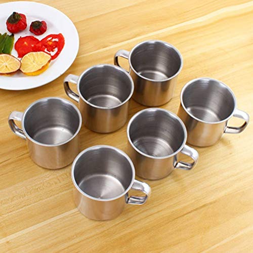 6-Pack Stainless Steel Espresso Cups for Camping
