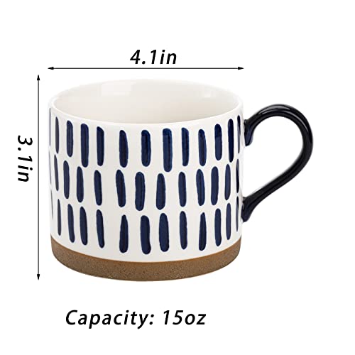 SOUJOY Handpainted Ceramic Coffee Mug Set, 4 pcs