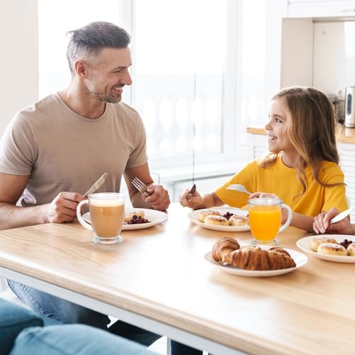 Elegant Set of 2 Clear Glass Coffee Mugs