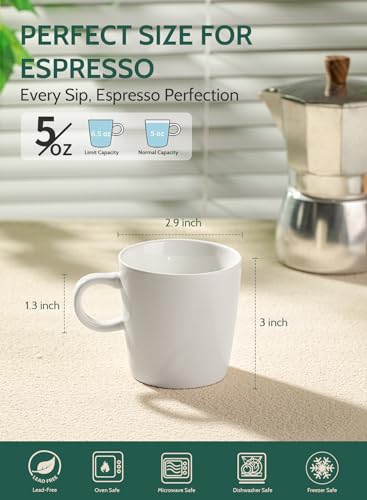 Sweese 5oz White Espresso Cups Set of 4