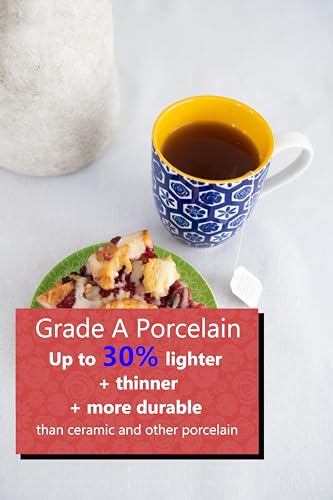 Colorful Porcelain Coffee Mugs Set of 6