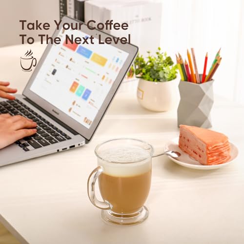 Elegant Set of 2 Clear Glass Coffee Mugs