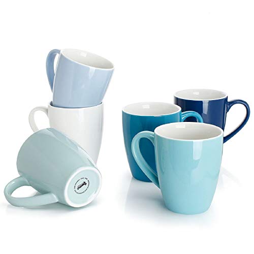 Colorful Porcelain Coffee Mugs Set of 6
