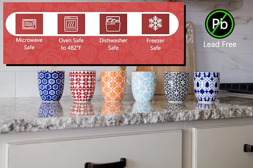 Colorful Porcelain Coffee Mugs Set of 6