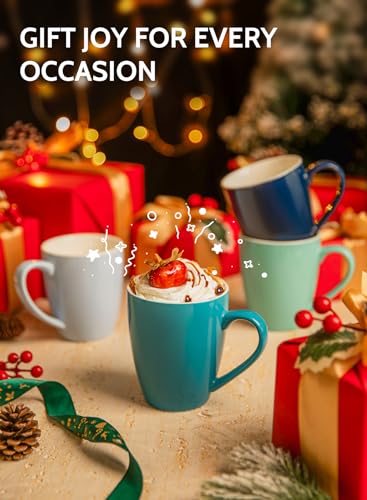 Colorful Porcelain Coffee Mugs Set of 6