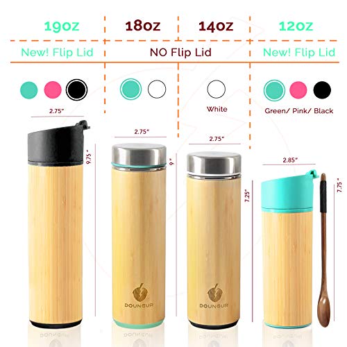 Bamboo Insulated Tumbler Mug with Strainer
