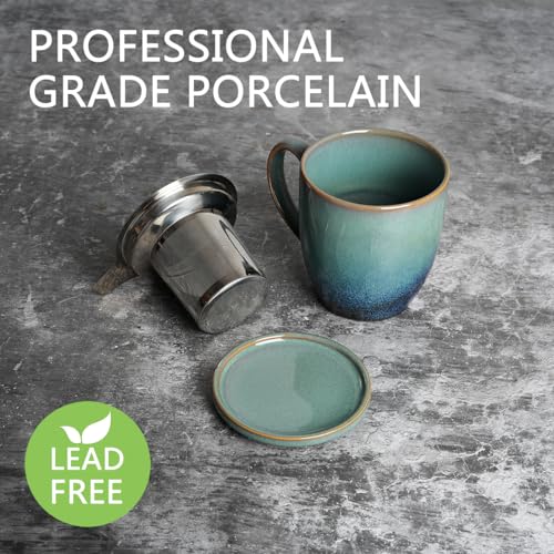 Bosmarlin 16 Oz Ceramic Tea Cup with Infuser