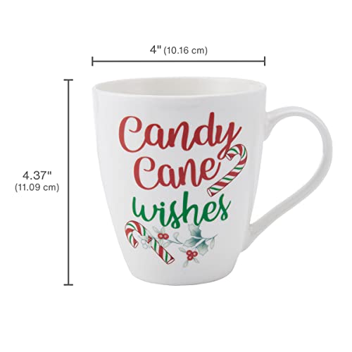 Pfaltzgraff Winterberry Holiday Whimsical Coffee Mugs, 6 Count (Pack of 1), Multicolor