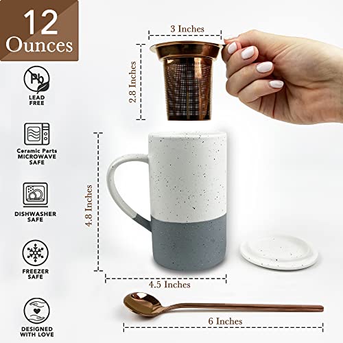 Mora Ceramics 12 oz Tea Cup with Infuser