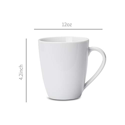 12 Count White Porcelain Coffee Mug Set