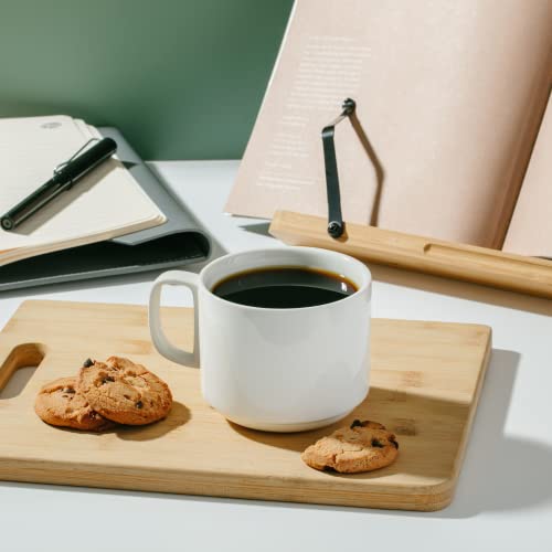 Stackable White Coffee Mugs, 12 Pack, 12 Oz