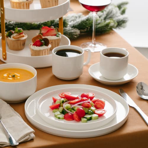 Stackable White Coffee Mugs, 12 Pack, 12 Oz