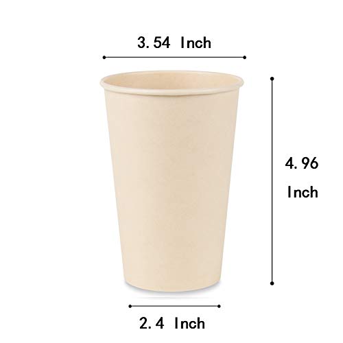 Bamboo Fiber 16 oz Disposable Coffee Cups - 120 Count