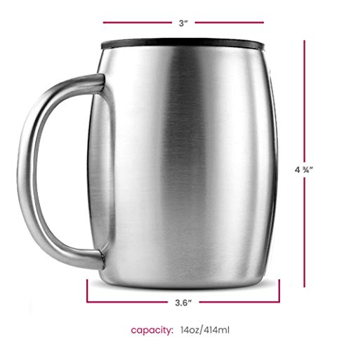 FineDine Insulated Stainless Steel Coffee Mug Set