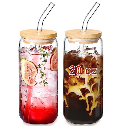 Aesthetic Beer Can Glasses with Bamboo Lids
