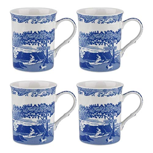 Spode Blue Italian 12 oz Coffee Mug Set of 4