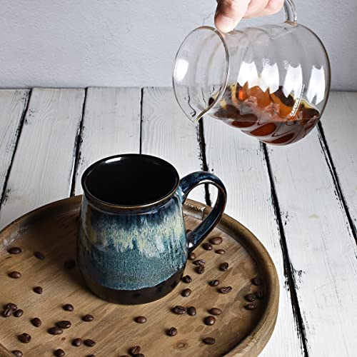 Bosmarlin Large Deep Blue Coffee Mug, 21 Oz