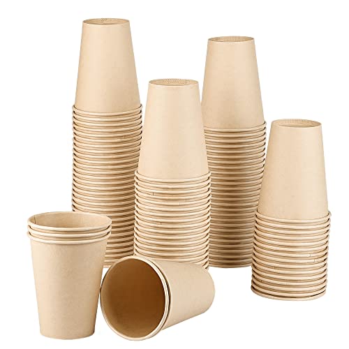Eco-Friendly Biodegradable Bamboo Paper Cups - 100 Pack