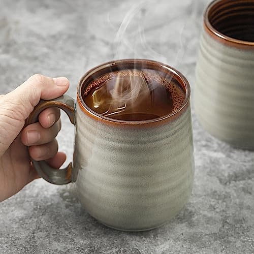 Hasense Set of 4 Light Grey Coffee Mugs