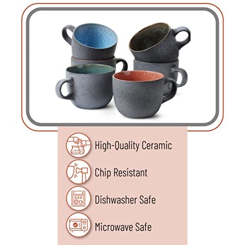 Ceramic Coffee Mug Set of 6, 14 oz