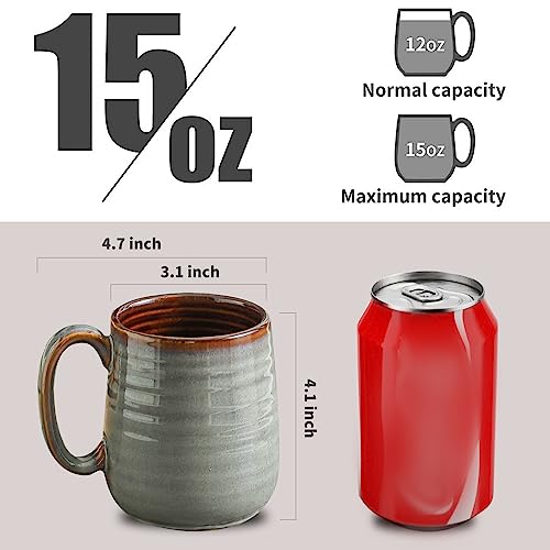 Hasense Set of 4 Light Grey Coffee Mugs