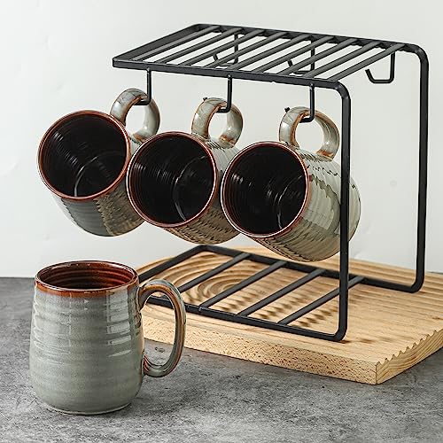 Hasense Set of 4 Light Grey Coffee Mugs