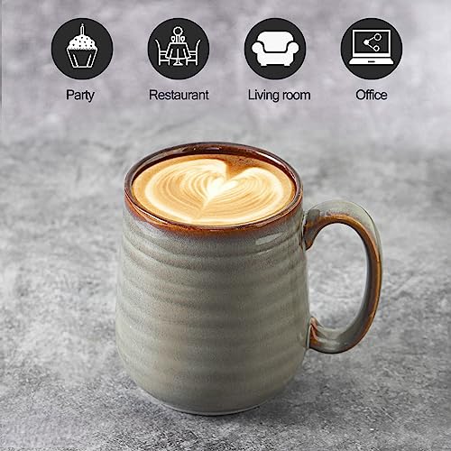 Hasense Set of 4 Light Grey Coffee Mugs