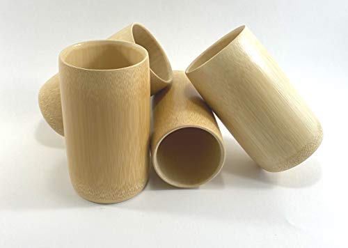 Natural Bamboo Wood Drinking Cups - 4 Pack