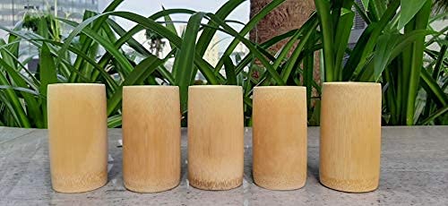 Natural Bamboo Wood Drinking Cups - 4 Pack