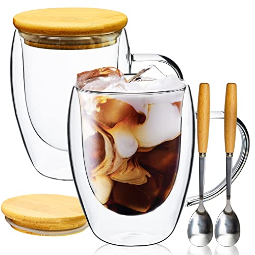 Double Wall Insulated Glass Coffee Mugs Set