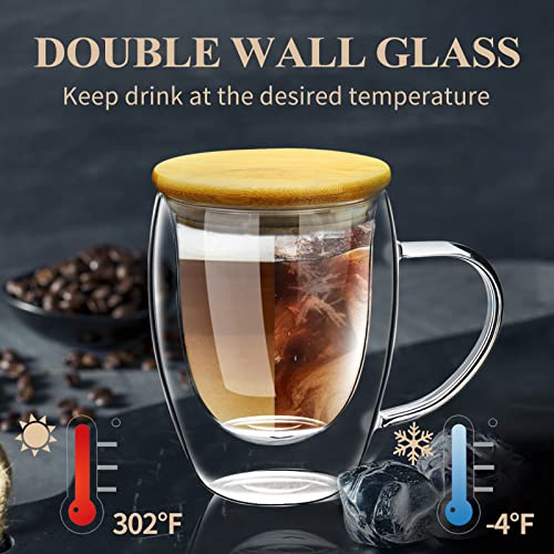 Double Wall Insulated Glass Coffee Mugs Set