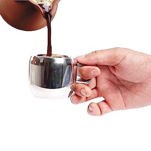 Double Wall Stainless Steel Espresso Mug Set of 6