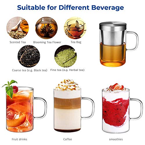Borosilicate Glass Tea Mug with Stainless Infuser