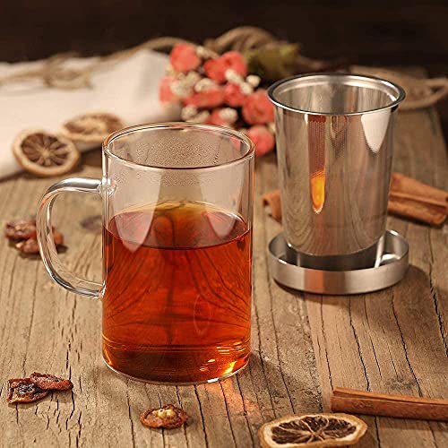 Borosilicate Glass Tea Mug with Stainless Infuser