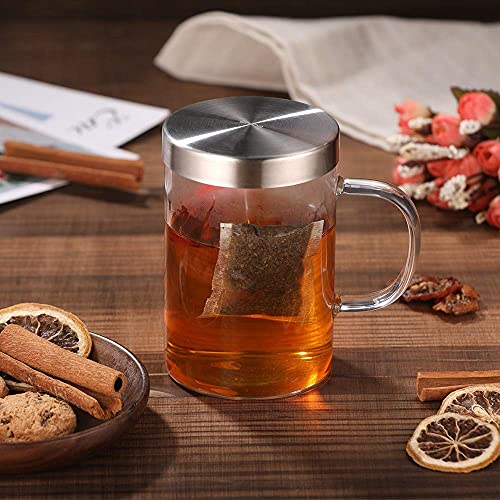 Borosilicate Glass Tea Mug with Stainless Infuser