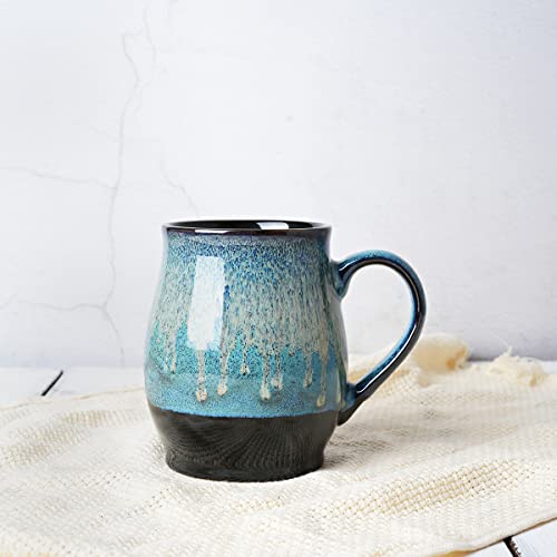 Bosmarlin 25 oz Ceramic Coffee Mug, Blue, Oversized