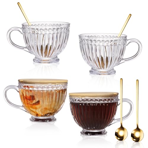 Cididu 4-Piece Ribbed Glass Mug Set