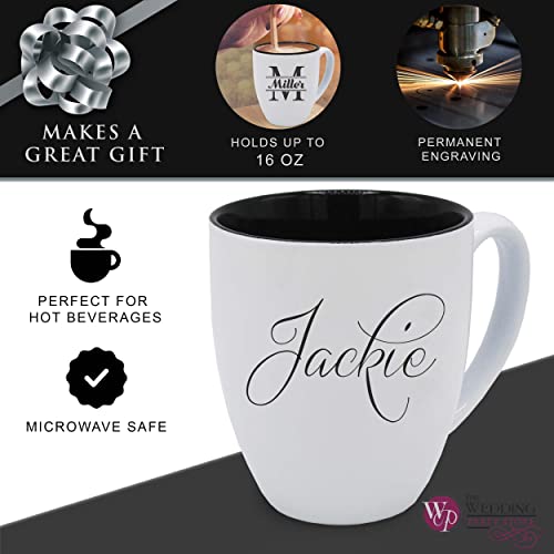 The Wedding Party Store, Custom Engraved Coffee Latte Mug - Personalized Coffee Cup (White)