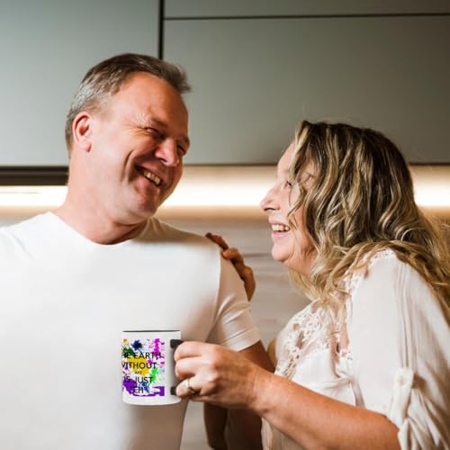 3dRose Ceramic The Earth Without Art is just eh Mug, 1 Count (Pack of 1), Black